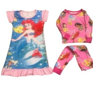 Disney Princess Bundle 4T | Ariel Nightgown & Pink Pajama Set